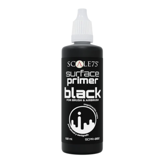 Scale75 Surface Primer Black 60ml – widok ogólny butelki czarnego podkładu akrylowego do figurek i modeli