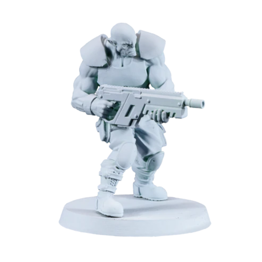 Instant Colors Primer Ice Charm Scale75 - figurka żołnierza sci-fi pokryta podkładem lodowatym, gotowa do malowania
