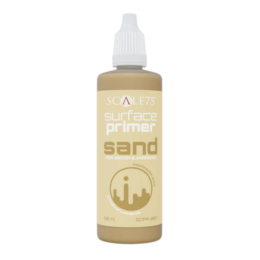 Surface Primer Sand 60ml SCPR-007 - butelka podkładu akrylowego Scale75 w kolorze piaskowym, widok z przodu
