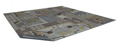 Frontier – Mata do gry sci-fi 2'x2' (60x60 cm) Mousepad Battle Systems – widok perspektywiczny podłogi stacji kosmicznej