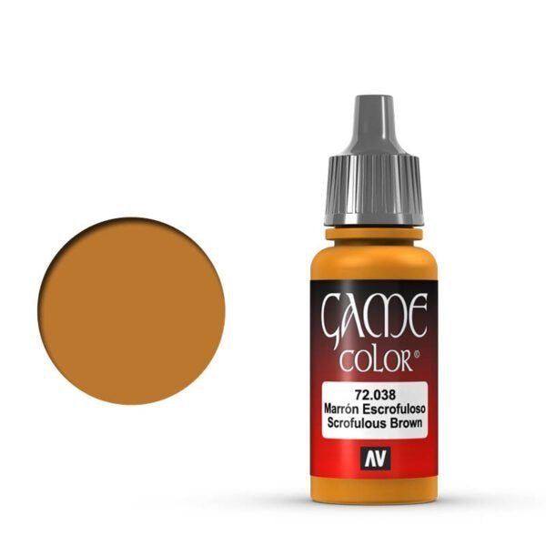 Vallejo Game Color Scrofulous Brown 72.038 - złocistobrązowa farba akrylowa 17ml do malowania figurek fantasy - Vallejo