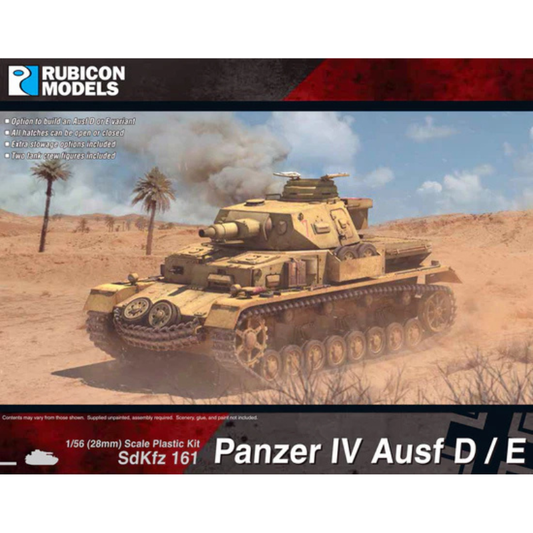 SdKfz 161 Panzer IV Ausf D E – okładka pudełka Rubicon Models, model 28mm Afryka Północna, 280076