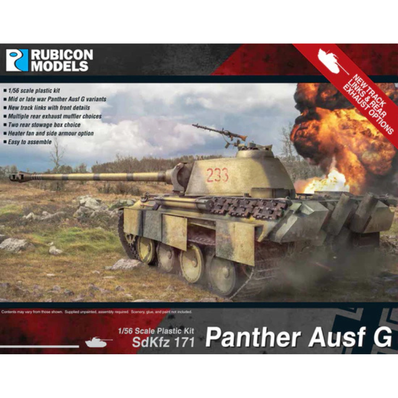 SdKfz 171 Panther Ausf G – okładka pudełka, model 28mm nr 233 w akcji, 280015