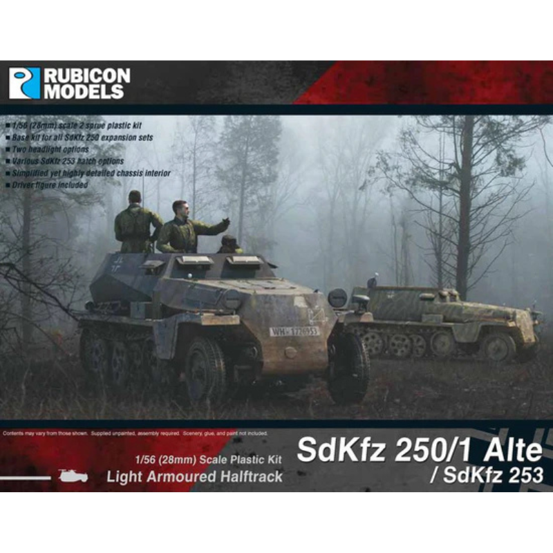 SdKfz 250/1 Alte SdKfz 253 – okładka pudełka, model 28mm w lesie, 280032