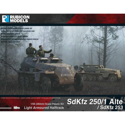 SdKfz 250/1 Alte SdKfz 253 – okładka pudełka, model 28mm w lesie, 280032