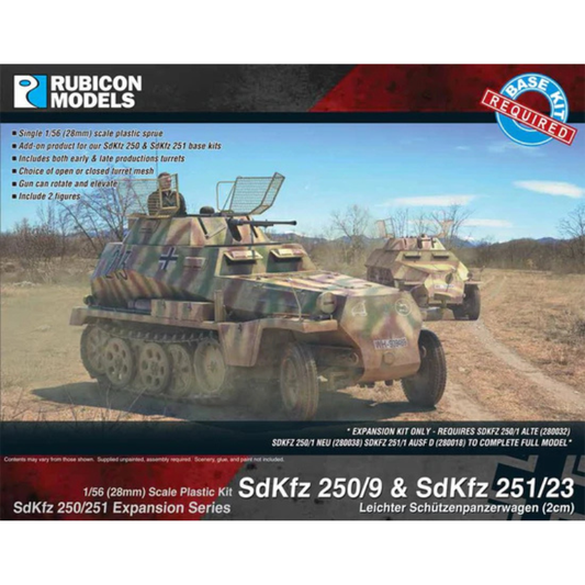 SdKfz 250/9 251/23 – okładka pudełka, model 28mm z działem 2cm KwK 38, kamuflaż trójkolorowy, 280048