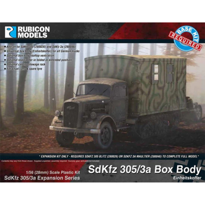 SdKfz 305/3a Box Body Einheitskoffer – okładka pudełka, model 28mm Opel Blitz z nadbudową, 280047