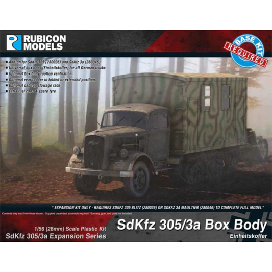 SdKfz 305/3a Box Body Einheitskoffer – okładka pudełka, model 28mm Opel Blitz z nadbudową, 280047