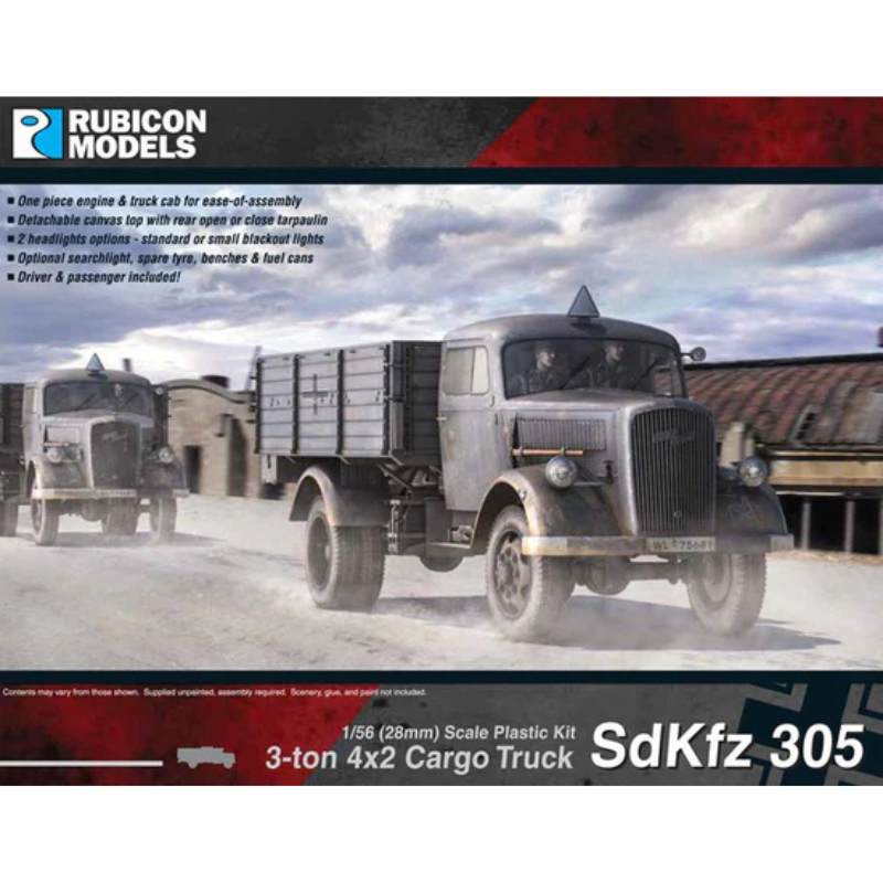 SdKfz 305 Opel Blitz – okładka pudełka Rubicon Models, model 28mm na ulicy, 280026