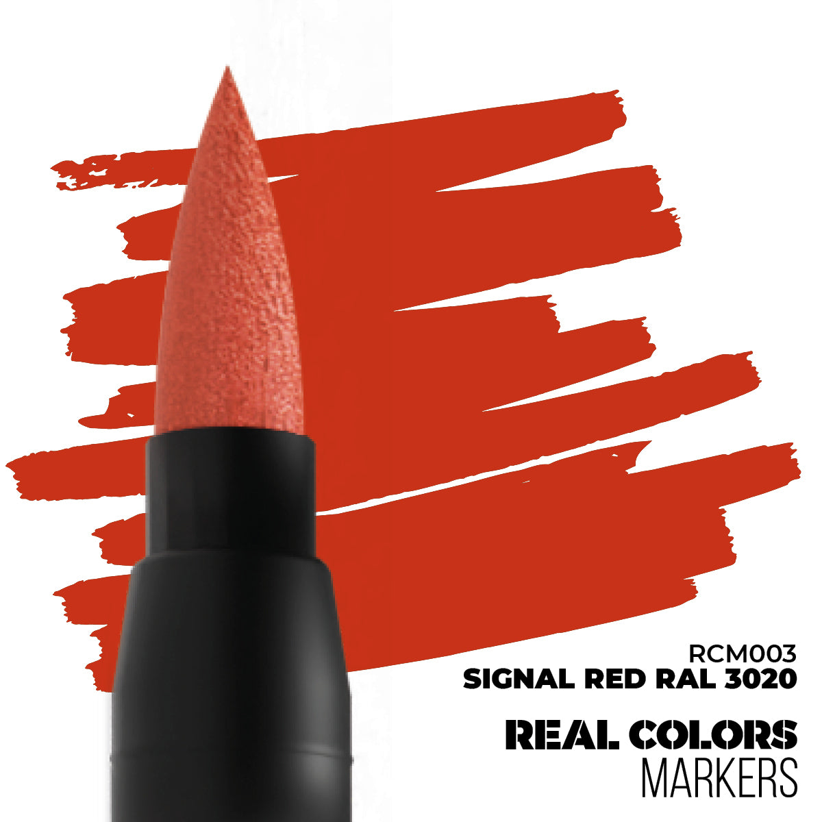 Signal Red RAL 3020 RCM003 AK Interactive Real Colors Marker końcówka i próbka koloru - intensywna czerwień sygnałowa marker akrylowy - AK Interactive

