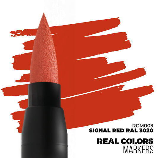 Signal Red RAL 3020 RCM003 AK Interactive Real Colors Marker końcówka i próbka koloru - intensywna czerwień sygnałowa marker akrylowy - AK Interactive
