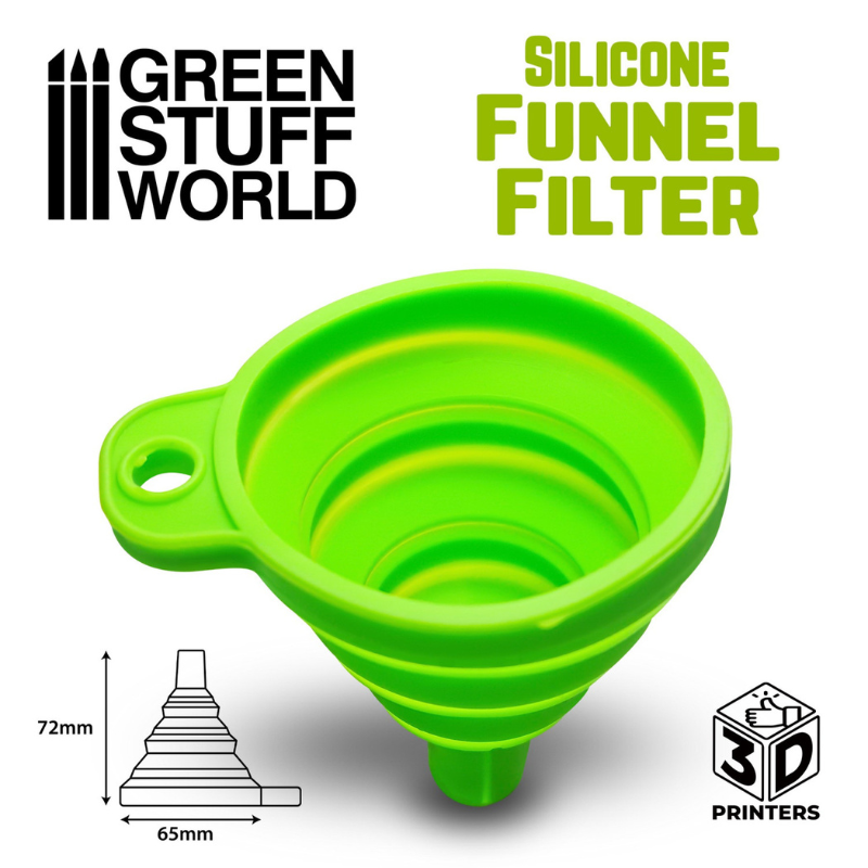 Silicone Funnel Filter - Green Stuff World - wymiary 65x72mm kompatybilny z drukarkami 3D