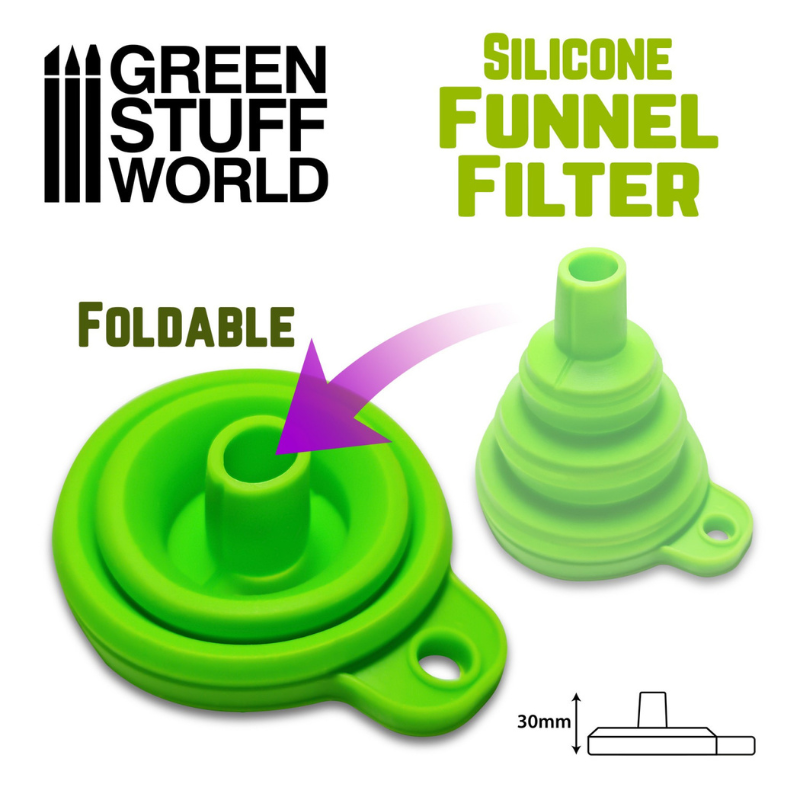 Silicone Funnel Filter - Green Stuff World - lejek złożony i rozłożony wymiar 30mm