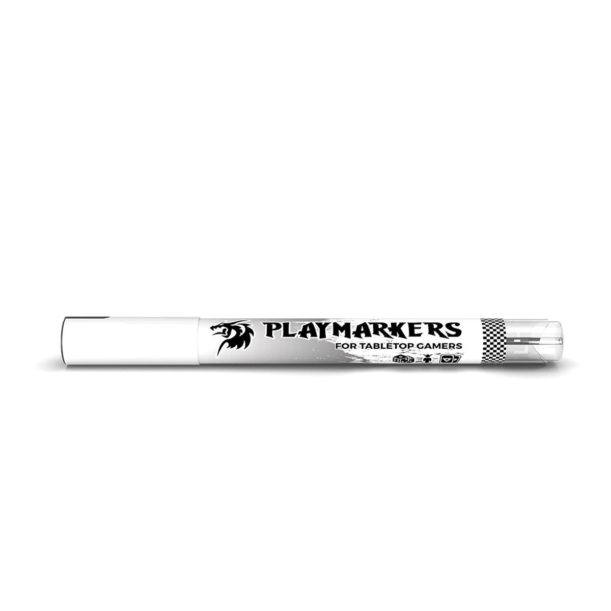 Silver AKM030 AK Interactive Playmarker widok boczny - metaliczny srebrny marker akrylowy Playmarkers for Tabletop Gamers - AK Interactive
