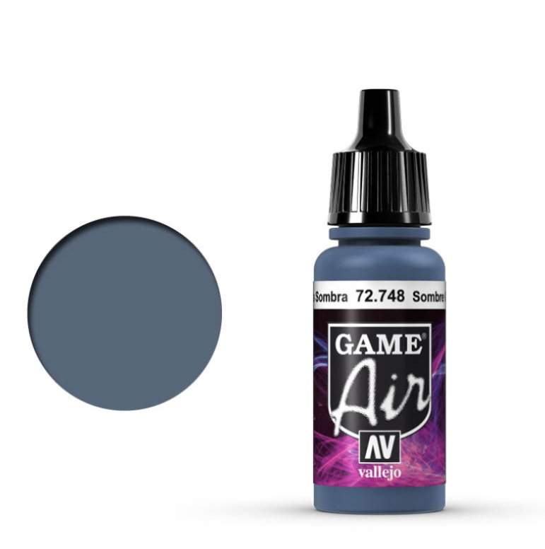 Vallejo Game Air Sombre Grey 72.748 - średnia niebiesko-szara farba akrylowa 17ml do aerografu do malowania figurek i miniatur fantasy - Vallejo

