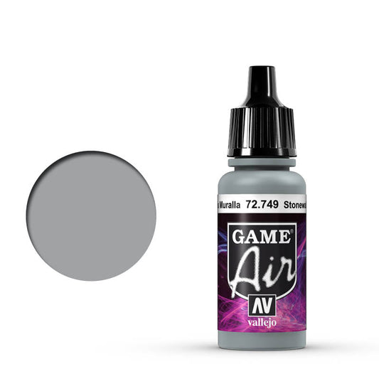 Vallejo Game Air Stonewall Grey 72.749 - jasna neutralna szara farba akrylowa 17ml do aerografu do malowania kamiennych elementów i figurek fantasy - Vallejo