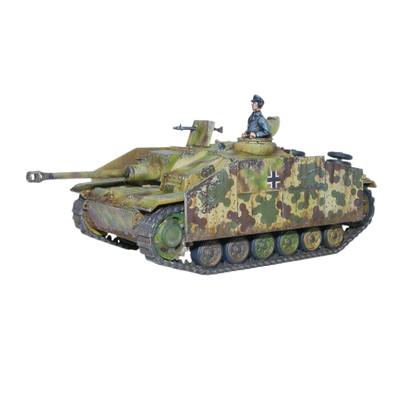 Stug III Ausf G - Bolt Action 1/56 28mm - armata szturmowa z armatą 75mm StuK 40 L/48 w kamuflażu ambush z dowódcą i karabinem MG42 - widok z boku - Warlord Games