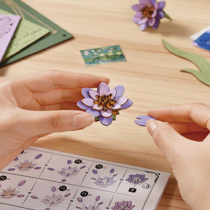 Lilie Wodne Glittering Water Lily Rowood TH001 – pudełko zestawu Rowood: przód z ilustracją i tył ze specyfikacją produktu TH001