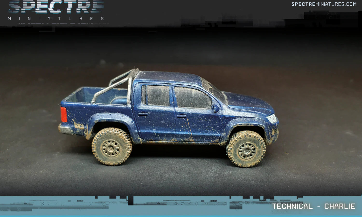 Technical Charlie Spectre Miniatures – nowoczesny pickup double cab z napędem terenowym, żywica 1/50
