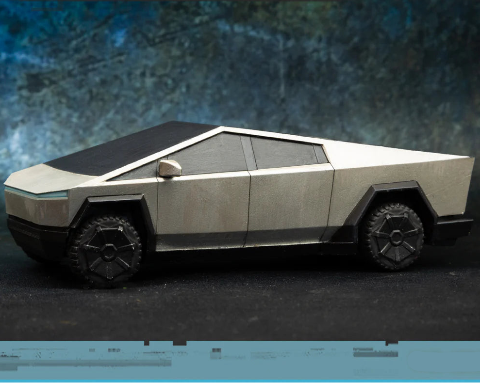 The Edison Spectre Miniatures – elektryczny pickup futurystyczny żywica 1/50 widok z boku, srebrny
