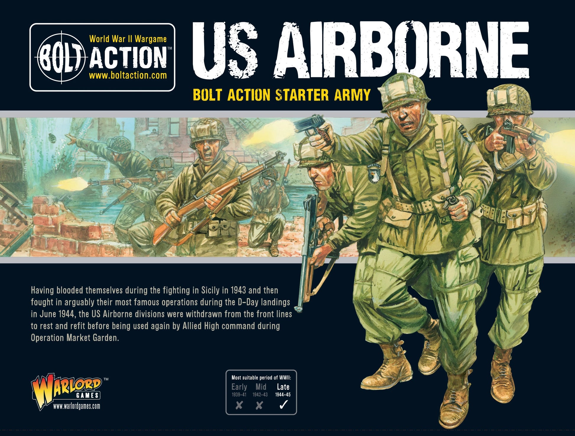 Pudełko zestawu z grafiką Screaming Eagles w akcji