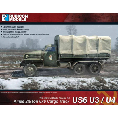 US6 U3 U4 – okładka pudełka Rubicon Models 1:56, model oliwkowy na śniegu z gwiazdą radziecką, 280035