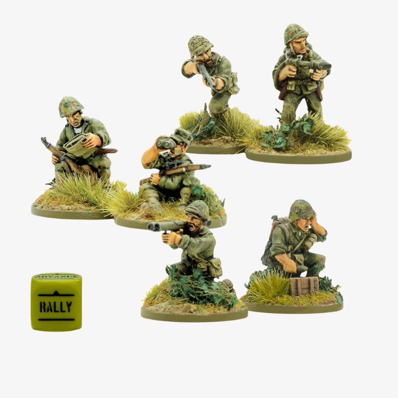 US Marine Corps Weapons Teams - Bolt Action 28mm - bazooka snajper miotacz ognia marines Pacyfik - Warlord Games