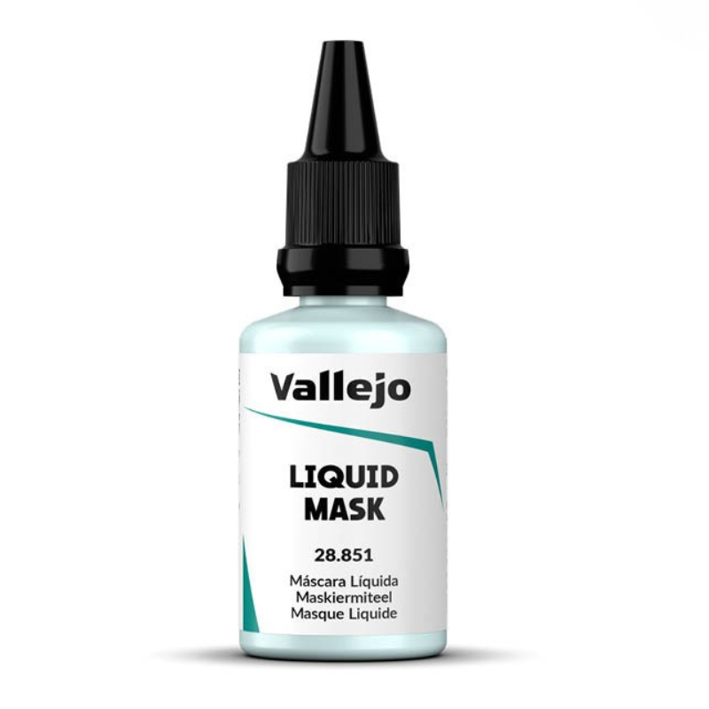 Vallejo Liquid Mask 28.851 – butelka 32ml płynu maskującego z aplikatorem do maskowania owiewek i kamuflażu na modelach
