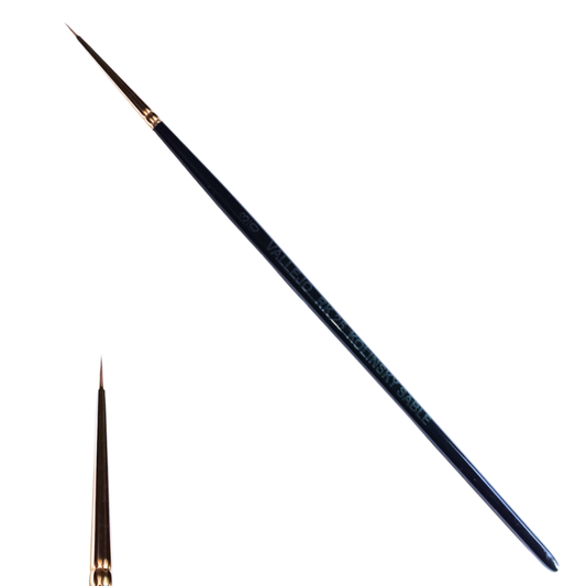 Vallejo RK No. 3/0 Round Kolinsky Sable - bardzo cienki naturalny pędzel z włosia kolińskiego z granatową rączką do precyzyjnych detali na figurkach