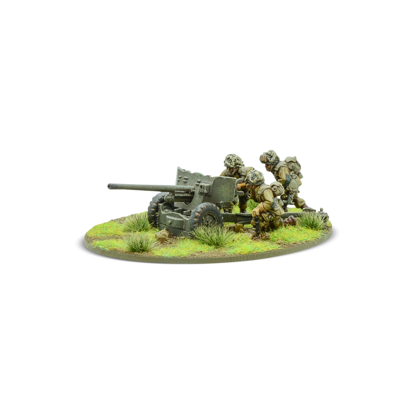 US Airborne 57mm Anti-Tank Gun Bolt Action 28mm - działo z obsługą widok z przodu, WGB-AA-23