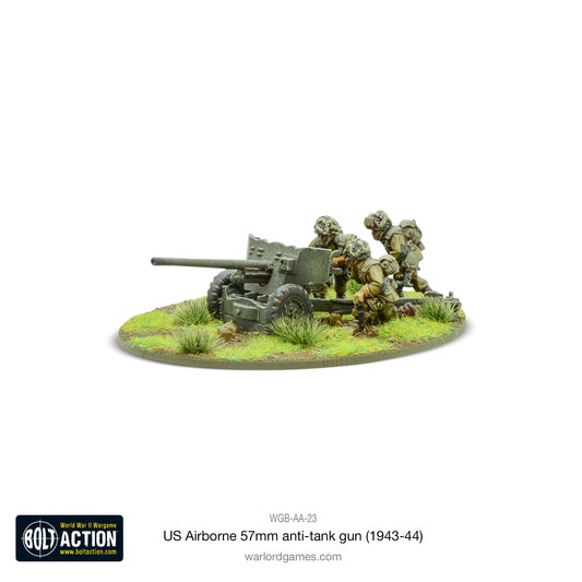US Airborne 57mm Anti-Tank Gun Bolt Action 28mm - działo z obsługą widok z boku, WGB-AA-23