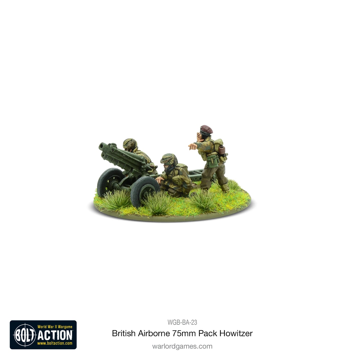 British Airborne 75mm Pack Howitzer – widok z tyłu – Bolt Action 28mm – Warlord Games