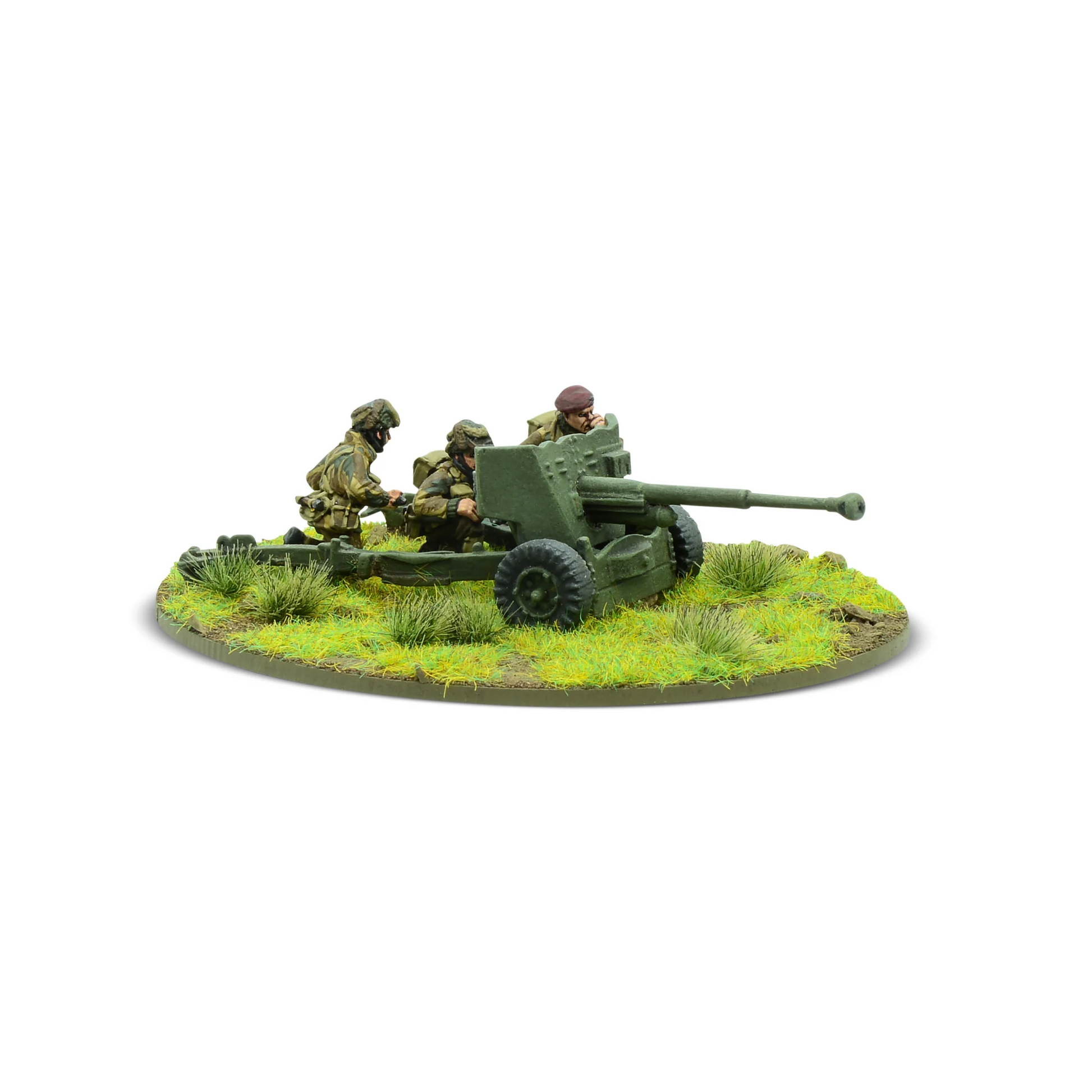 British Airborne Six Pounder AT Gun Bolt Action 28mm - działo z obsługą widok z boku, WGB-BA-24K