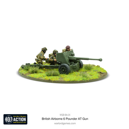 British Airborne Six Pounder AT Gun Bolt Action 28mm - działo z obsługą widok z przodu, WGB-BA-24K