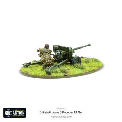 British Airborne Six Pounder AT Gun Bolt Action 28mm - obsługa przy dziale widok z tyłu, WGB-BA-24K