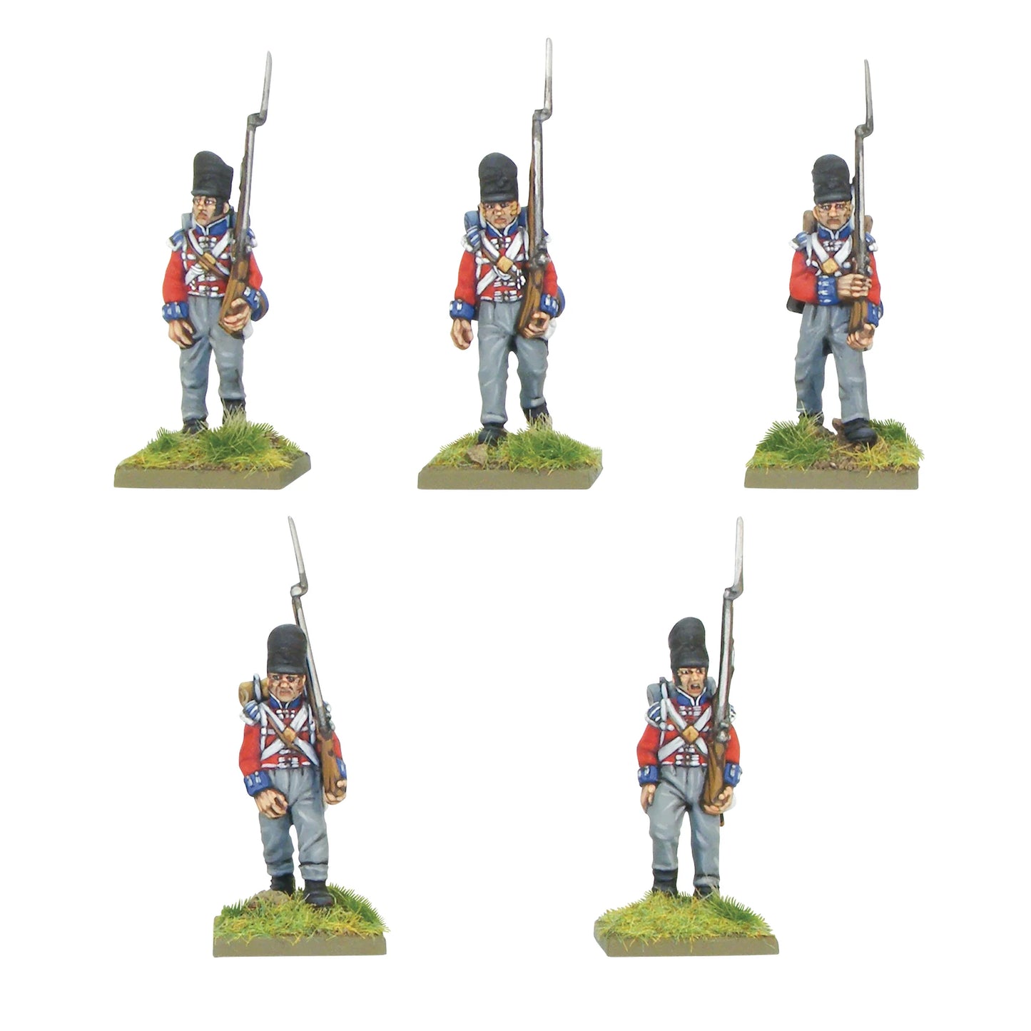 British Line Infantry Waterloo Black Powder Warlord Games – 5 pomalowanych figurek szeregowcy z muszkietami 28mm
