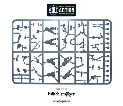 Fallschirmjäger Platoon - Bolt Action 28mm - wypraska plastikowa z korpusami bronią i głowami Fallschirmjäger - części do montażu - Warlord Games