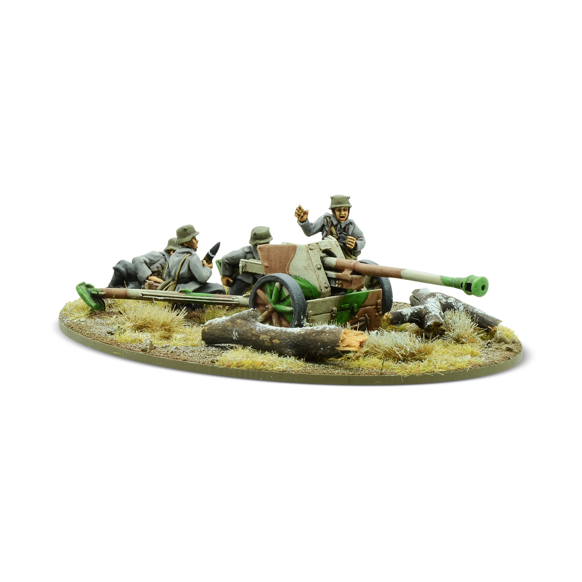 Finnish 75 PSTK/40 Anti-Tank Gun Bolt Action 28mm - działo z obsługą widok z boku, WGB-FN-32K