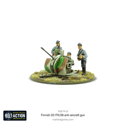 Finnish 20 ITK/38 Anti-Aircraft Gun Bolt Action 28mm - działo z obsługą widok z boku, WGB-FN-33