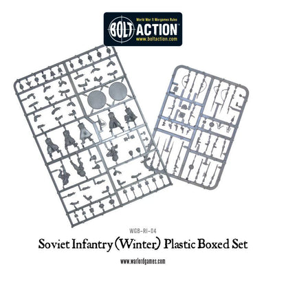 Soviet Winter Infantry - Bolt Action 28mm - ramki plastikowe sprue broń Mosin-Nagant PTRD PPSh-41 DP-28 Tokarev podstawki - Warlord Games