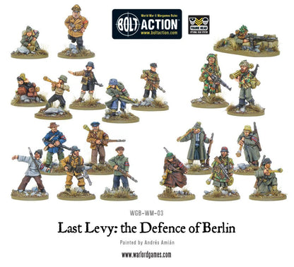 Last Levy Defence of Berlin – wszystkie figurki zestawu, Volksturm i Hitlerjugend 28mm niepomalowane i pomalowane
