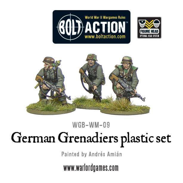 German Grenadiers - Bolt Action 28mm - żołnierze z STG44 w mundurach M44 i zeltbahn - detale wyposażenia - Warlord Games