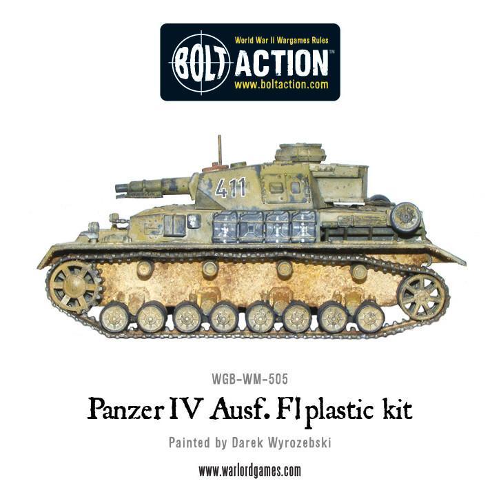 Panzer IV Ausf F1 - Bolt Action 1/56 28mm - czołg średni z krótkołufową armatą 75mm w kamuflażu pustynnym numer 411 - widok z góry z detalami wieży - Warlord Games