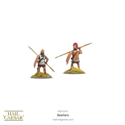 Spartans Hail Caesar Warlord Games – 2 figurki tył, hełm koryncki i Pilos, włócznia 28mm
