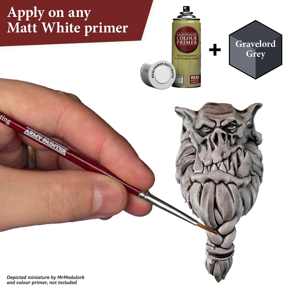 Speedpaint 2.0 - efekt one-coat z automatycznym cieniowaniem i podświetleniem - Gravelord Grey na figurce sowy
