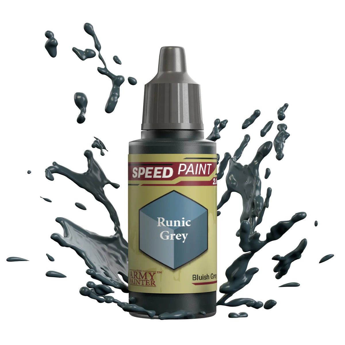 Runic Grey 18ml Speedpaint 2.0 z rozbryzgiem farby - farba one-coat do szybkiego malowania figurek - The Army Painter
