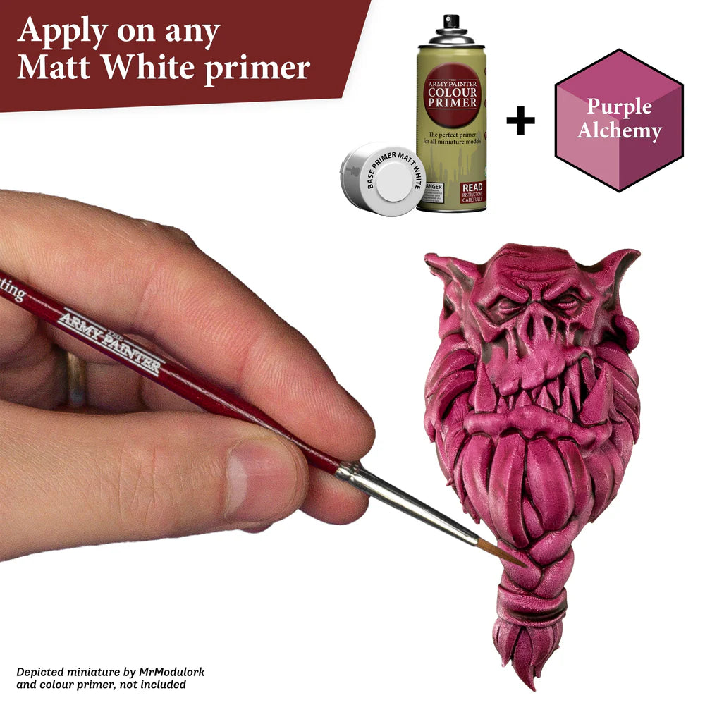 Speedpaint 2.0 - efekt one-coat z automatycznym cieniowaniem i podświetleniem - Purple Alchemy na figurce sowy
