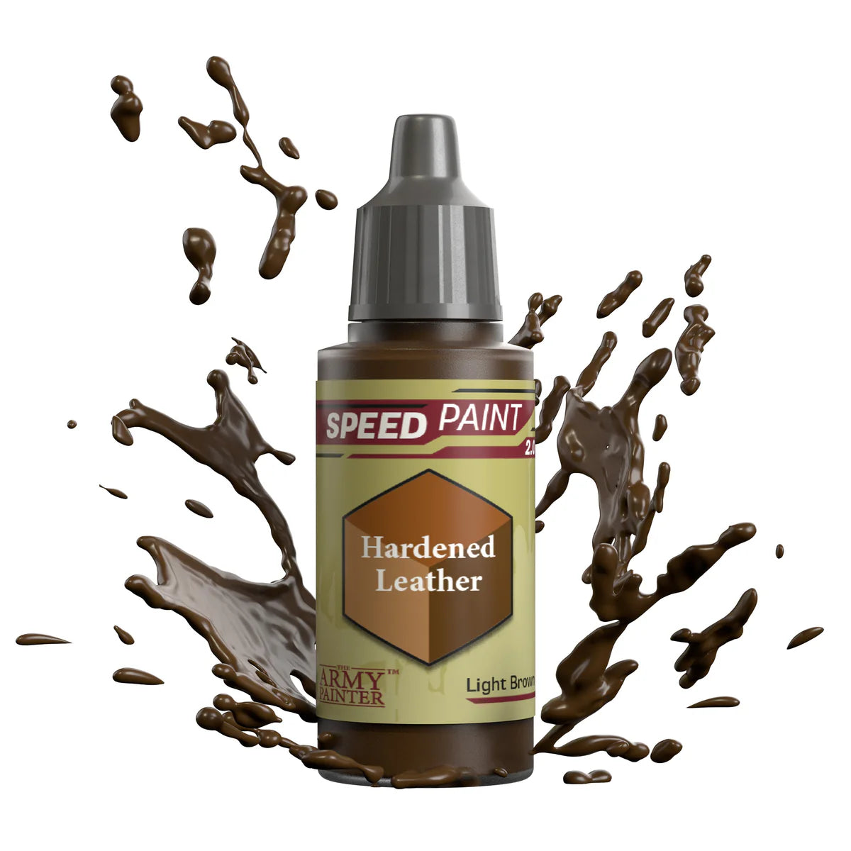 Hardened Leather 18ml Speedpaint 2.0 z rozbryzgiem farby - farba one-coat do szybkiego malowania figurek - The Army Painter
