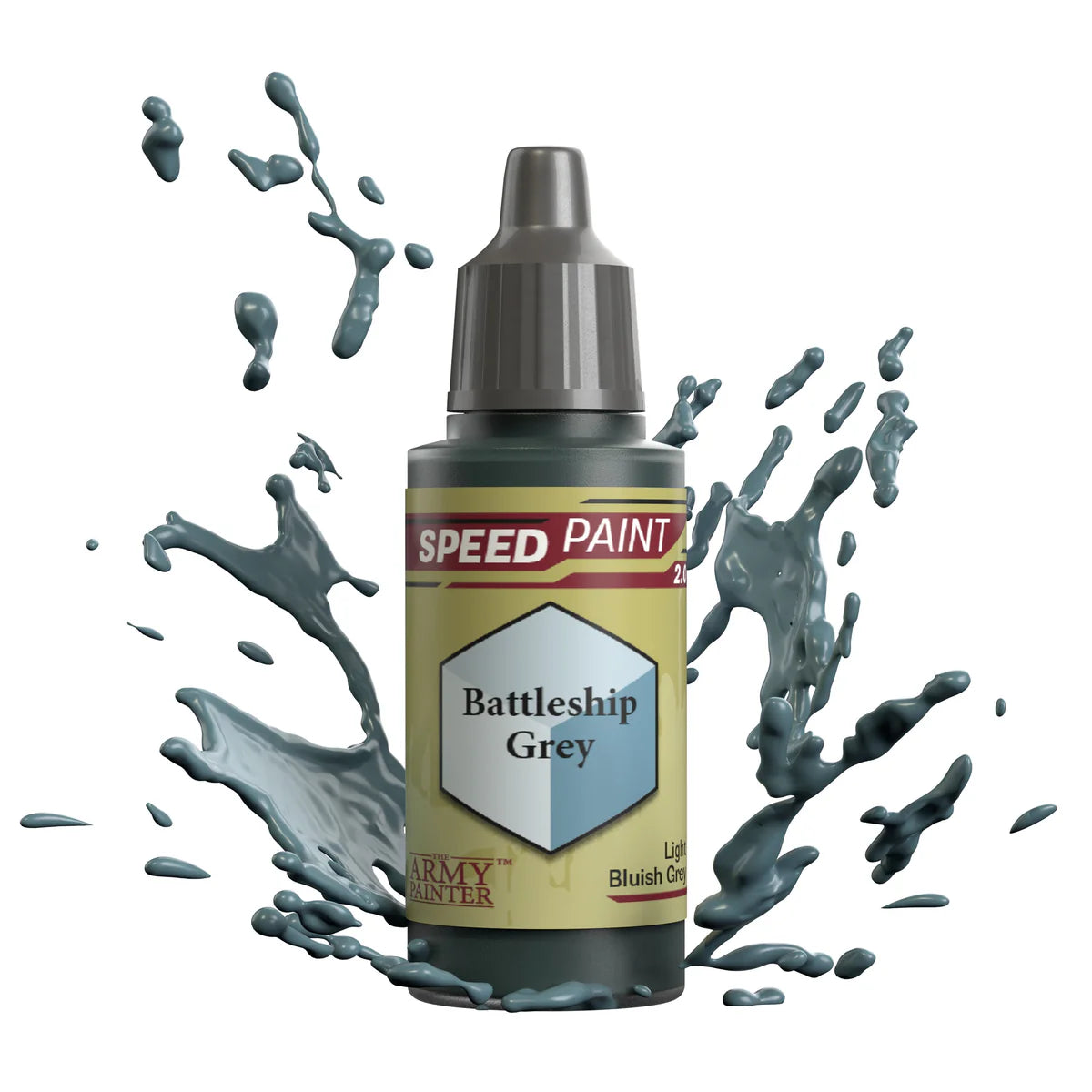 Battleship Grey 18ml Speedpaint 2.0 z rozbryzgiem farby - farba one-coat do szybkiego malowania figurek - The Army Painter
