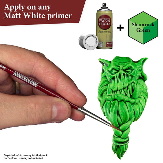 Speedpaint 2.0 - efekt one-coat z automatycznym cieniowaniem i podświetleniem - Shamrock Green na figurce sowy
